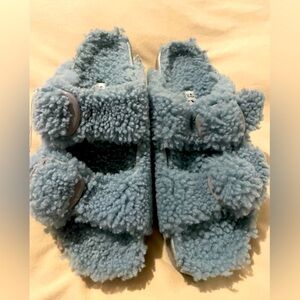 Birkenstock Papillio By Arizona Big Buckle Shearling Sandal in Blue